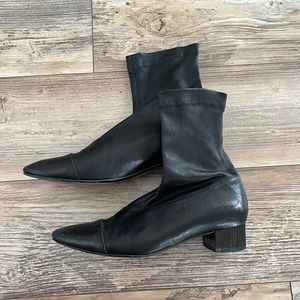 Robert Clergerie Leather Mid Calf Ankle Boots